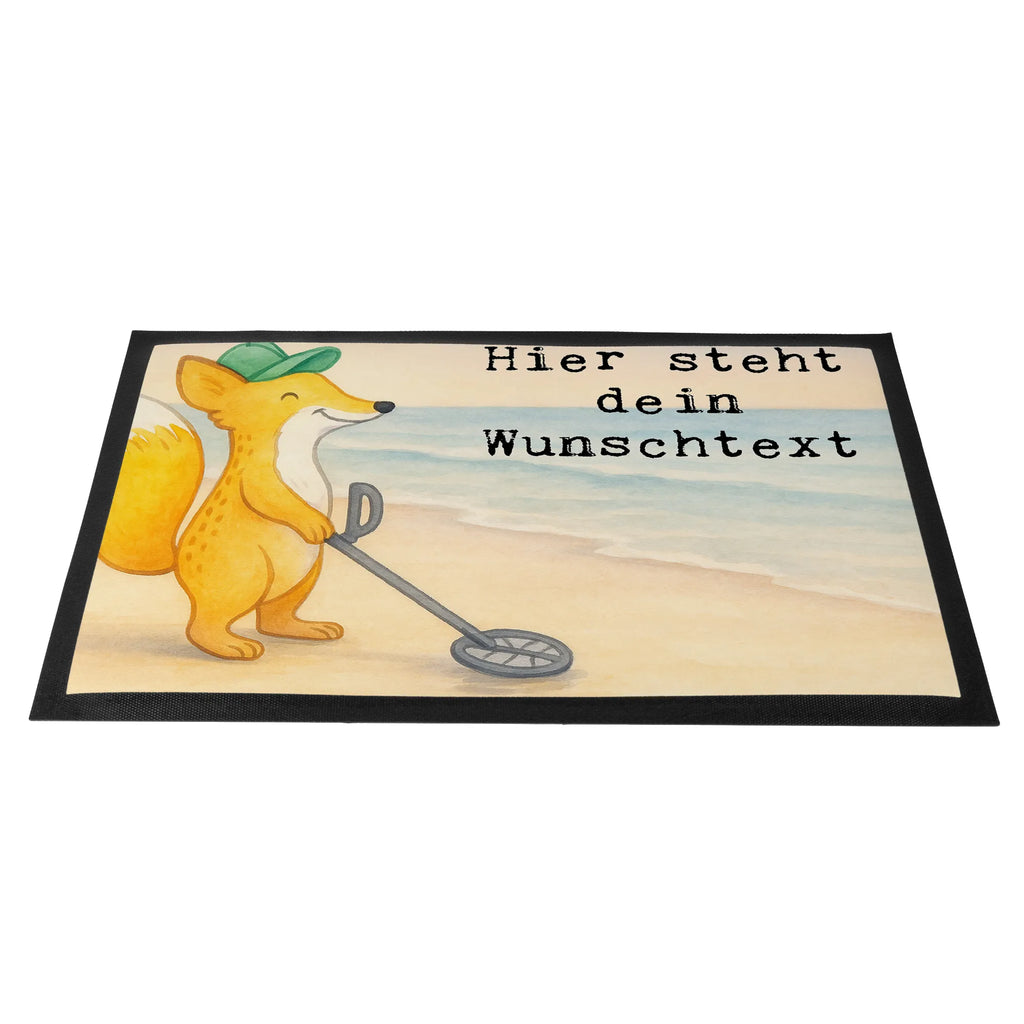 Personalized doormat Fox metal detector Design Gift, giving, thank you, award, profit, athlete, treasure hunt, Metal detector, probe, look for coins, probe walker