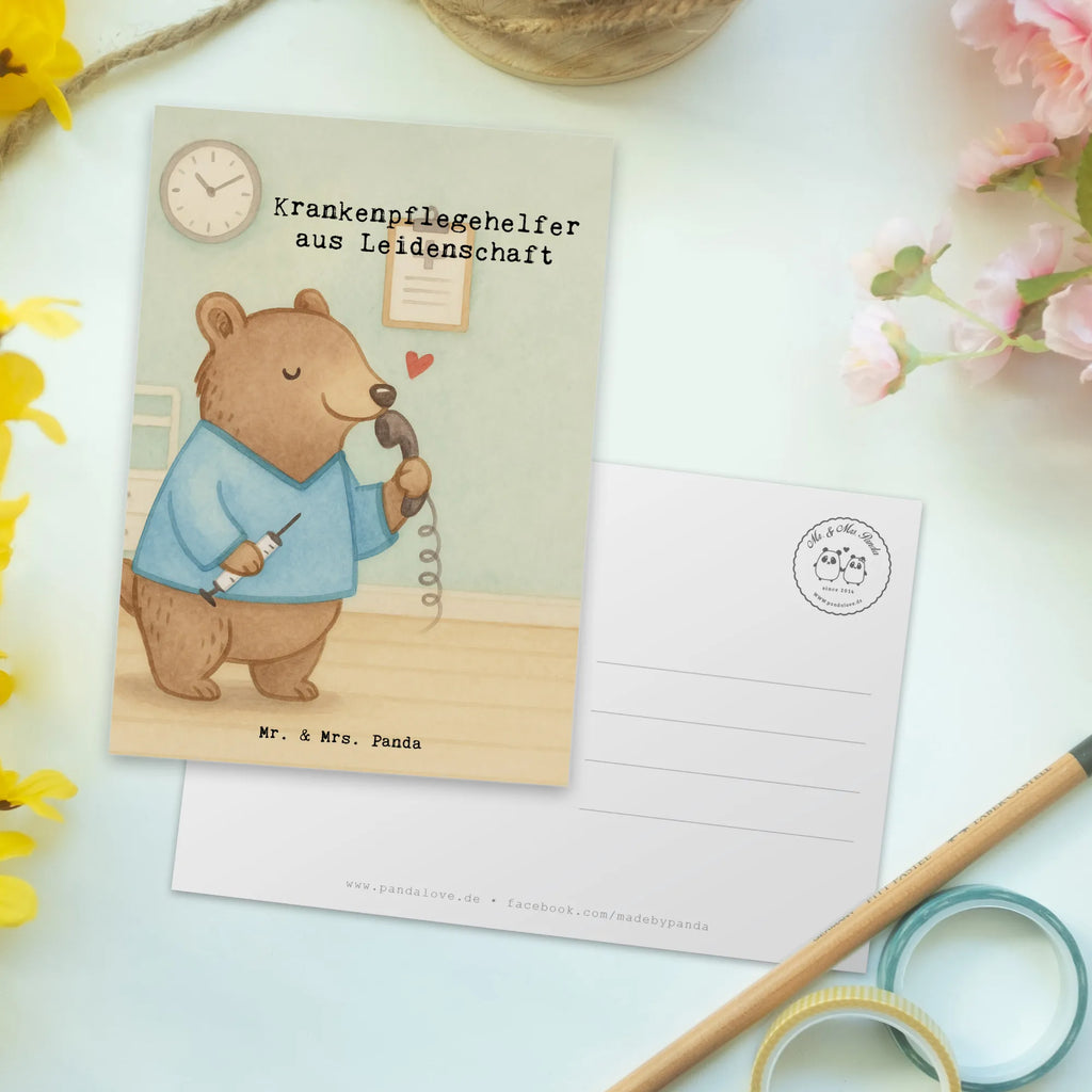 Postcard nursing assistant Passion Design gift, sayings, gift idea, best, farewell gift, passing exam, anniversary, retirement, promotion, job start, profession