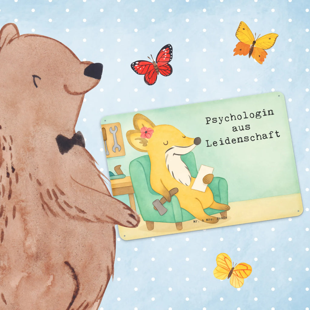 Tin sign Psychologist Passion Design gift, sayings, gift idea, best, farewell gift, passing exam, anniversary, retirement, promotion, job start, profession