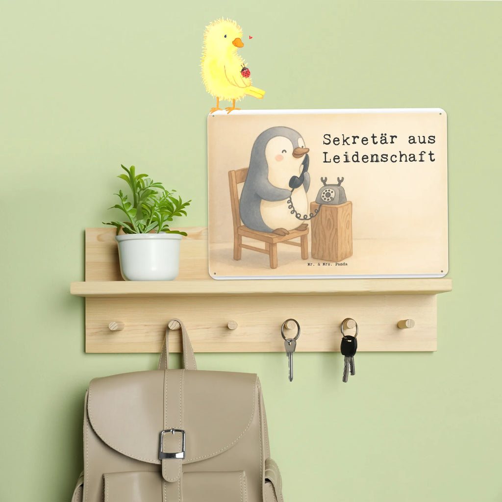 Tin sign Secretary Passion Design gift, sayings, gift idea, best, farewell gift, passing exam, anniversary, retirement, promotion, job start, profession