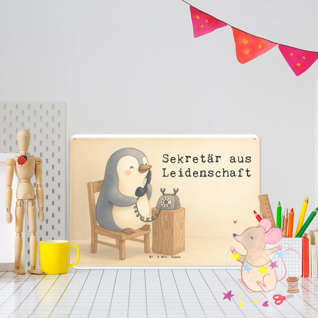 Tin sign Secretary Passion Design gift, sayings, gift idea, best, farewell gift, passing exam, anniversary, retirement, promotion, job start, profession