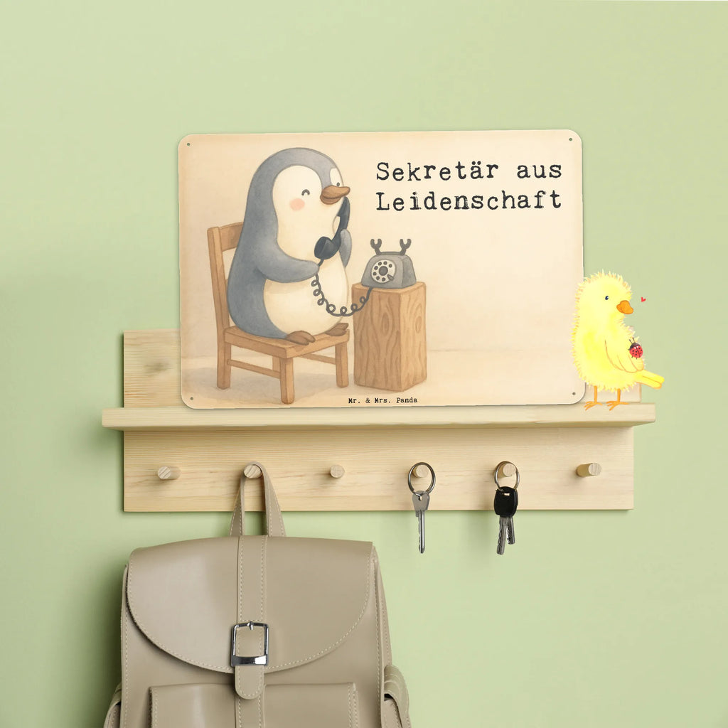 Tin sign Secretary Passion Design gift, sayings, gift idea, best, farewell gift, passing exam, anniversary, retirement, promotion, job start, profession