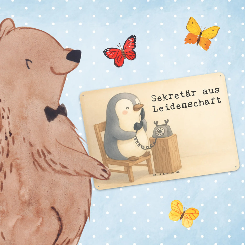 Tin sign Secretary Passion Design gift, sayings, gift idea, best, farewell gift, passing exam, anniversary, retirement, promotion, job start, profession