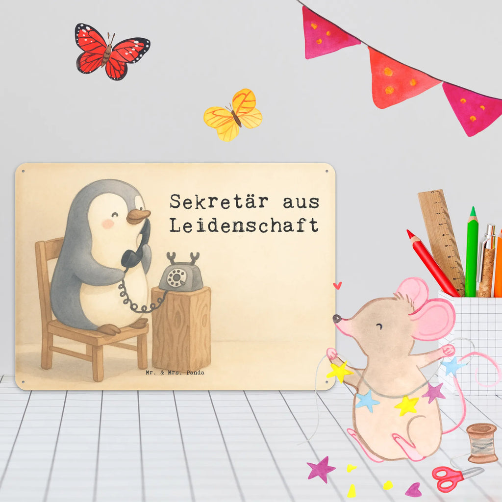 Tin sign Secretary Passion Design gift, sayings, gift idea, best, farewell gift, passing exam, anniversary, retirement, promotion, job start, profession