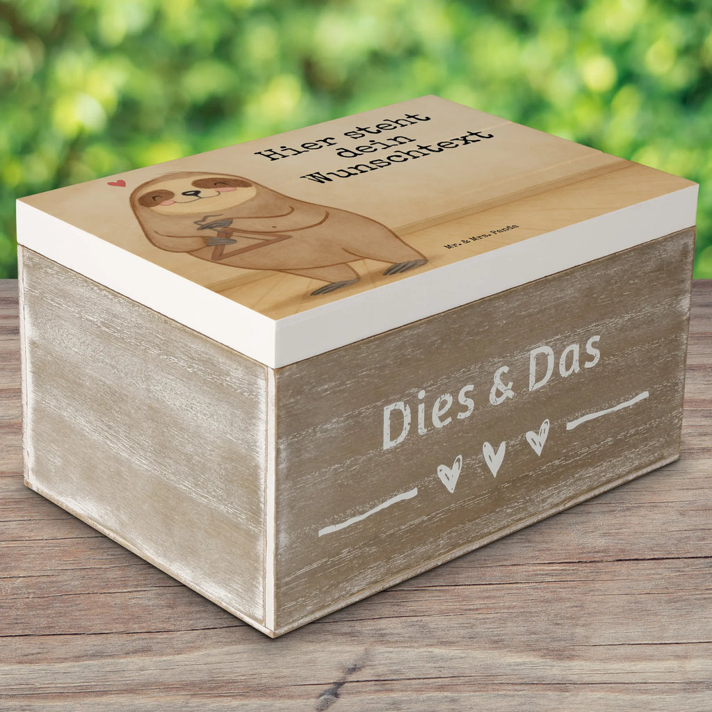 Personalised wooden chest sloth Triangle Design Instruments, gifts for musicians, music enthusiasts