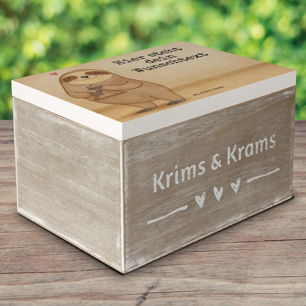 Personalised wooden chest sloth Triangle Design Instruments, gifts for musicians, music enthusiasts