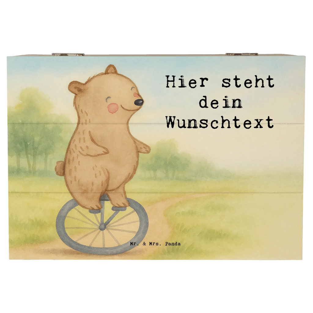 Personalised wooden chest bear ride a unicycle Design Gift, giving, thank you, award, profit, athlete, ride a unicycle