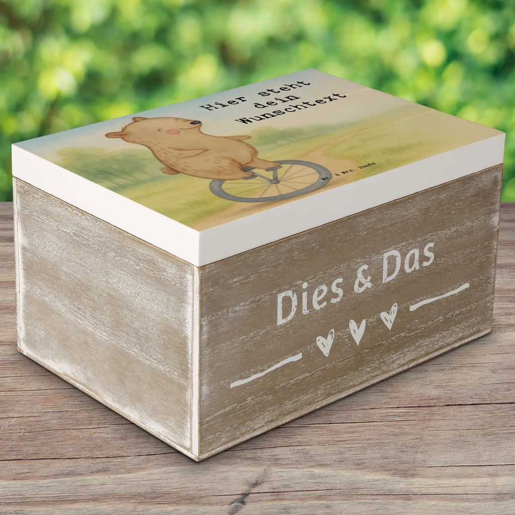 Personalised wooden chest bear ride a unicycle Design Gift, giving, thank you, award, profit, athlete, ride a unicycle