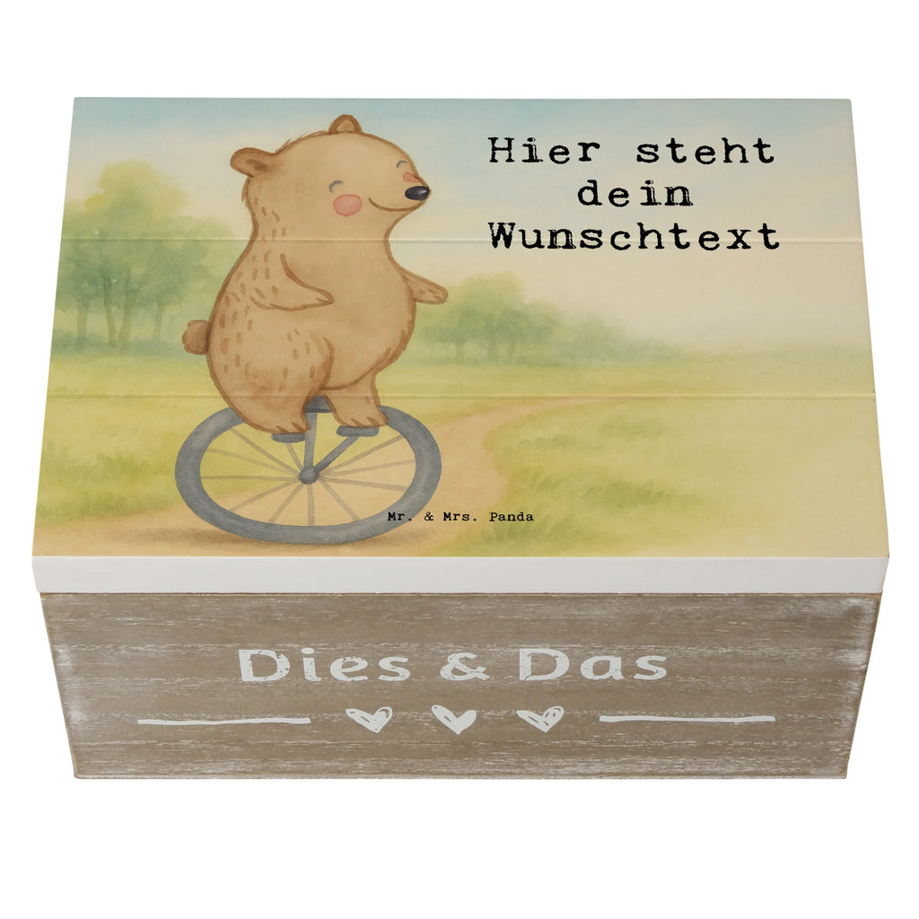 Personalised wooden chest bear ride a unicycle Design Gift, giving, thank you, award, profit, athlete, ride a unicycle