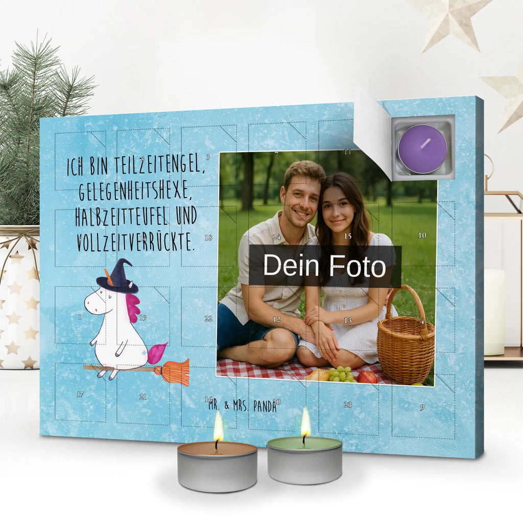 Personalisierter Duftkerzen Foto Adventskalender Einhorn Hexe Personalisierter Duftkerzen Foto Adventskalender, Unicorn, Einhorn, Einhörner, Einhorn Deko, Frau, Verrückte, Engel, Hexe, Freundin, Zicke, Leben, Teufel, Ehefrau