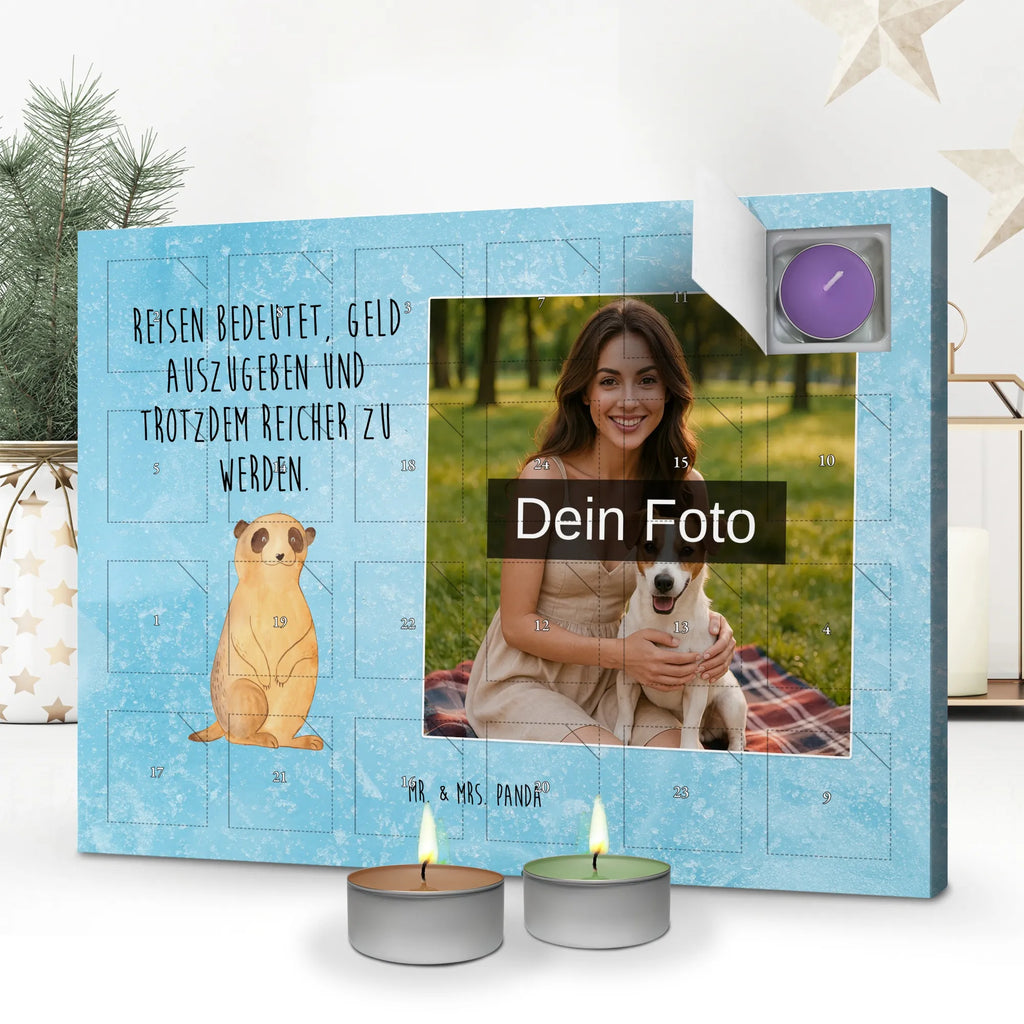 Personalisierter Duftkerzen Foto Adventskalender Erdmännchen Personalisierter Duftkerzen Foto Adventskalender, Afrika, Wildtiere, Roadtrip, Reisen, Erdmännchen, Afrikareise, Weltreise, Spruch, Traveling