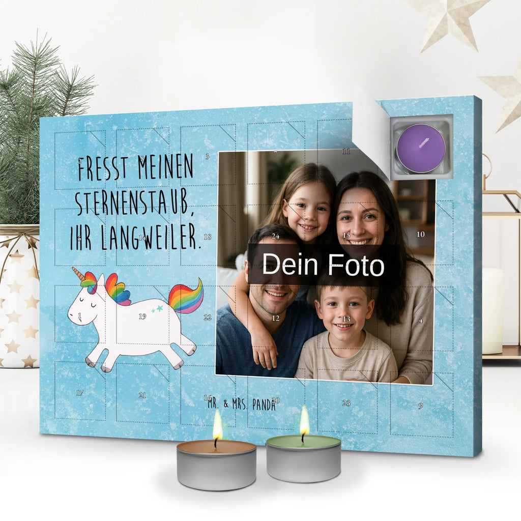 Personalisierter Duftkerzen Foto Adventskalender Einhorn Happy Personalisierter Duftkerzen Foto Adventskalender, Unicorn, Einhorn, Einhörner, Einhorn Deko, Spannend, Lebensfreude, Spaß, Lächeln, Lachen, glücklich, Freude, Fröhlich, Witzig