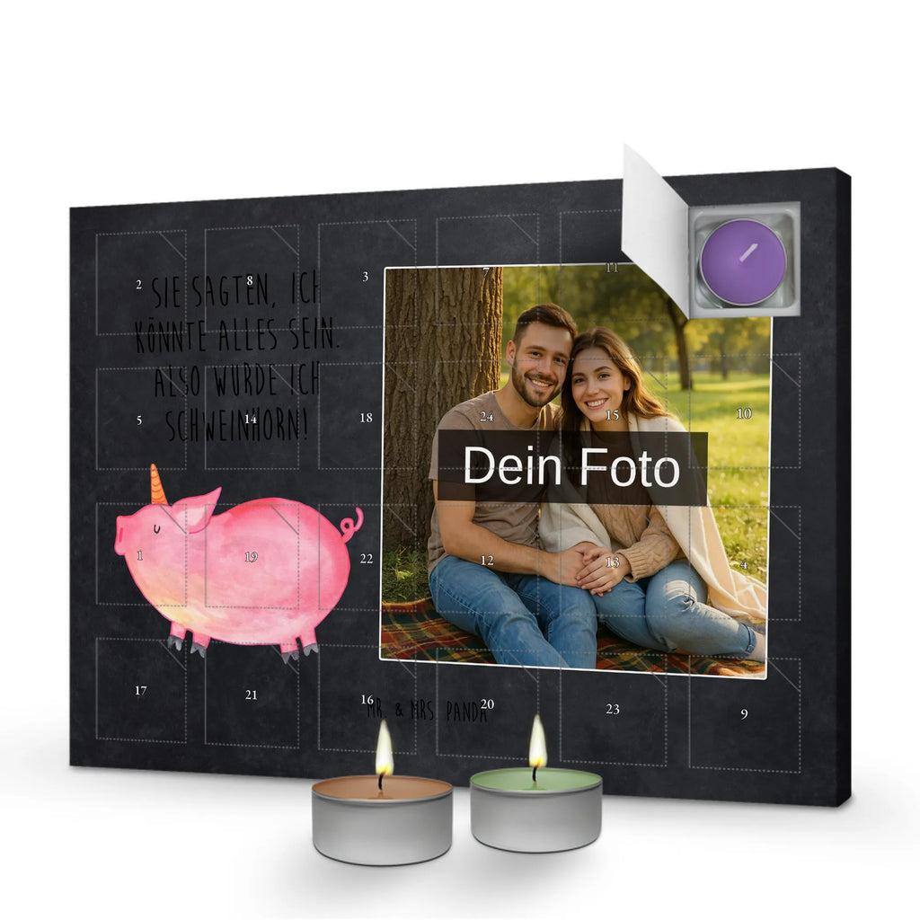 Personalisierter Duftkerzen Foto Adventskalender Einhorn Schwein Personalisierter Duftkerzen Foto Adventskalender, Unicorn, Einhorn, Einhörner, Einhorn Deko, Englisch, Funny, Pig, Piggy, Party, English, Witzig. Lustig, Schwein, Geschenk, Spruch, Spaß, Bauer, Schweinhorn