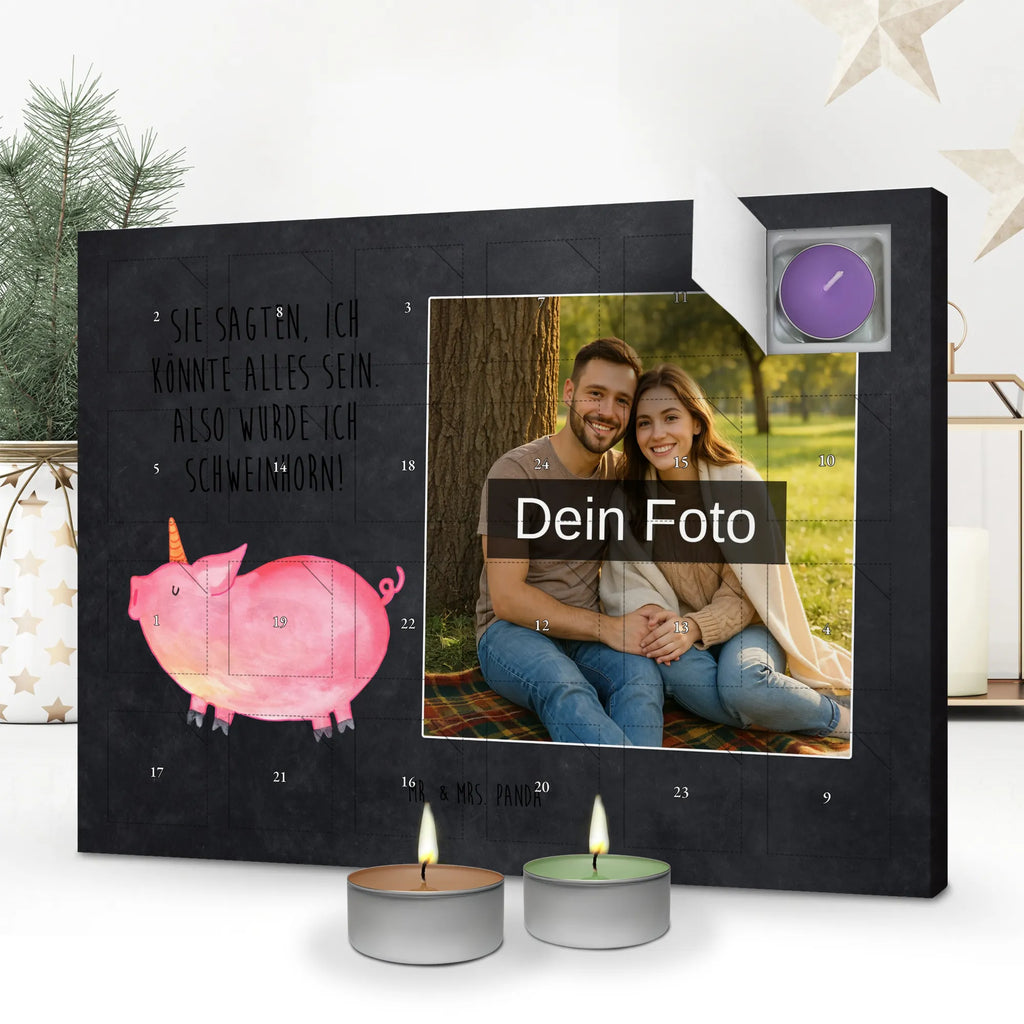 Personalisierter Duftkerzen Foto Adventskalender Einhorn Schwein Personalisierter Duftkerzen Foto Adventskalender, Unicorn, Einhorn, Einhörner, Einhorn Deko, Englisch, Funny, Pig, Piggy, Party, English, Witzig. Lustig, Schwein, Geschenk, Spruch, Spaß, Bauer, Schweinhorn