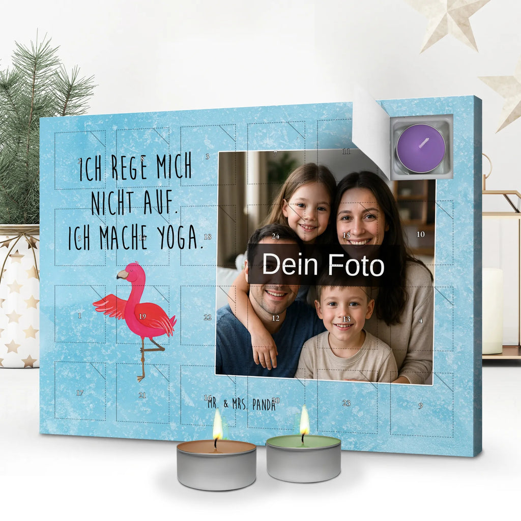  flamingo yoga Personalisierter Duftkerzen Foto Adventskalender, Flamingo, Achtsamkeit, Tiefenentspannung, Aufregen, Namaste, Yoga, Vogel, Ärger, Entspannung, Yoga-Übung