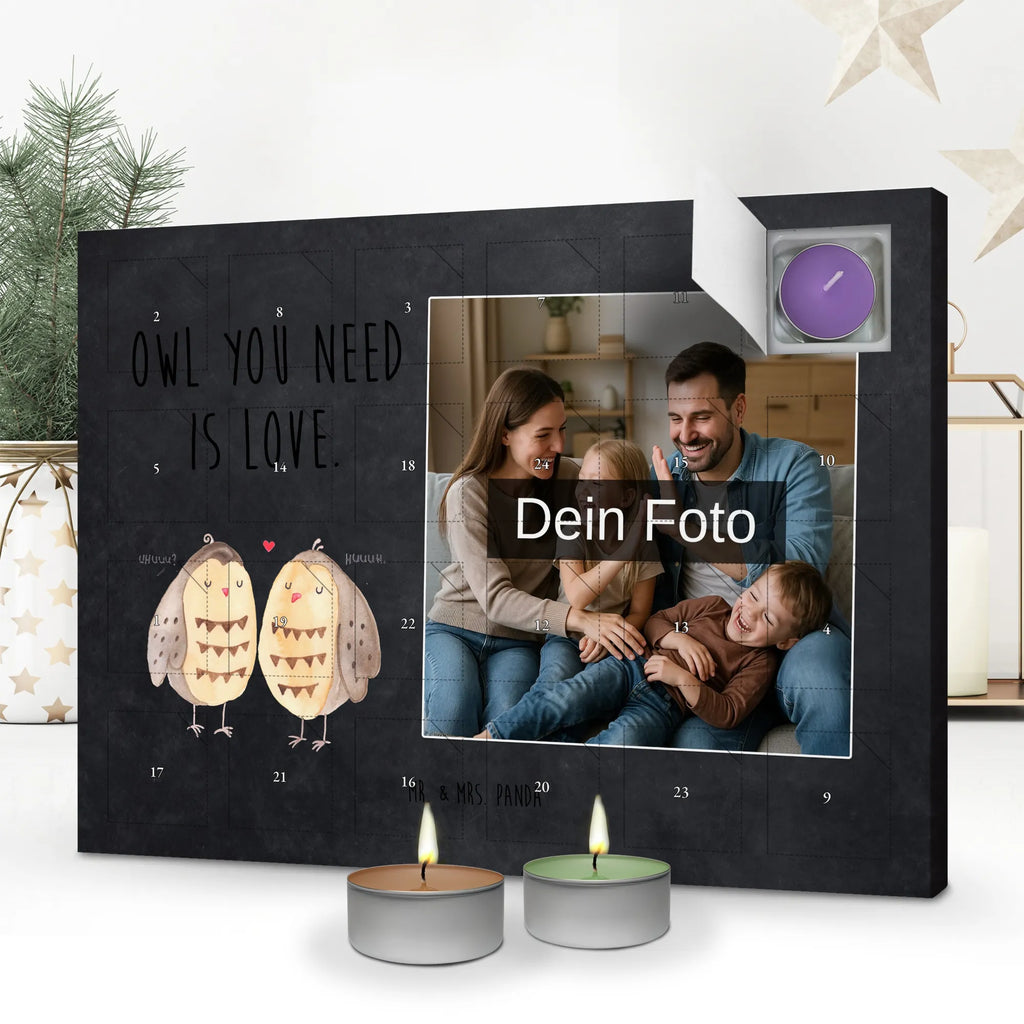 Personalisierter Duftkerzen Foto Adventskalender Eulen Liebe Personalisierter Duftkerzen Foto Adventskalender, Eule, Freund, All You Need Is Love, Wortspiel Lustig, Hochzeit Spruch, Liebe, Liebe Spruch, Owl, Eule Deko, Freundin Geschenk