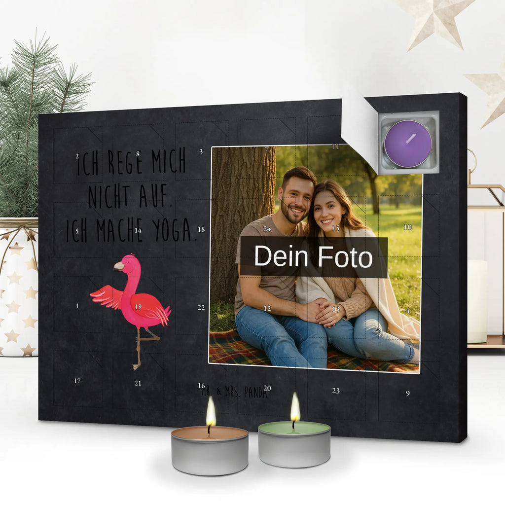  flamingo yoga Personalisierter Duftkerzen Foto Adventskalender, Flamingo, Achtsamkeit, Tiefenentspannung, Aufregen, Namaste, Yoga, Vogel, Ärger, Entspannung, Yoga-Übung