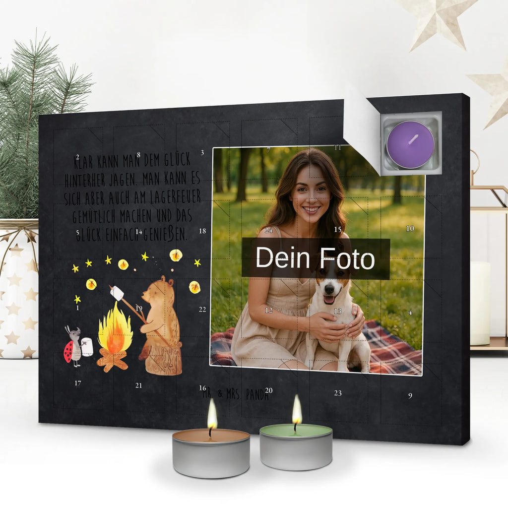 Personalisierter Duftkerzen Foto Adventskalender Bär & Marienkäfer Lagerfeuer Personalisierter Duftkerzen Foto Adventskalender, Teddy, Bär, Teddybär, Lagerfeuer