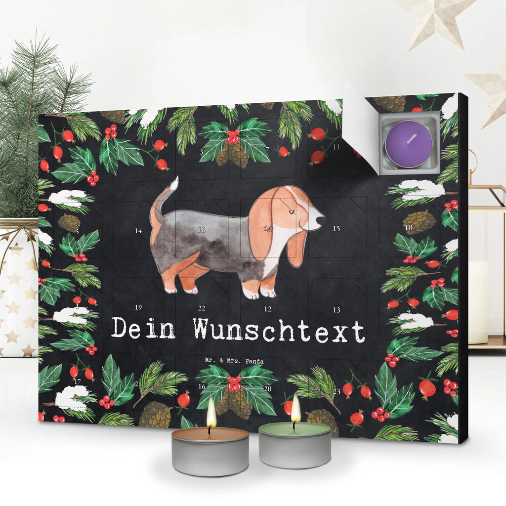 Personalisierter Duftkerzen Adventskalender Basset Hound Moment Personalisierter Duftkerzen Adventskalender, Geschenk, Schenken, Hund, Hunderasse, Rassehund, Hundebesitzer, Tierfreund, Welpe, Basset, Basset Hound