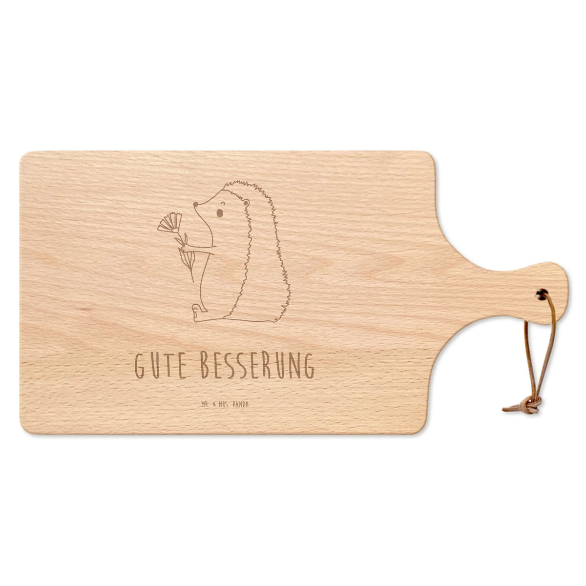 Cutting board with handle Hedgehog Flower card, gift ideas, gifts, small animals, cute, cute animal motives, hand drawn, funny sayings, good mood, special gifts, animal lover, recovery wishes, sick, illness, hospital, visit, get well soon