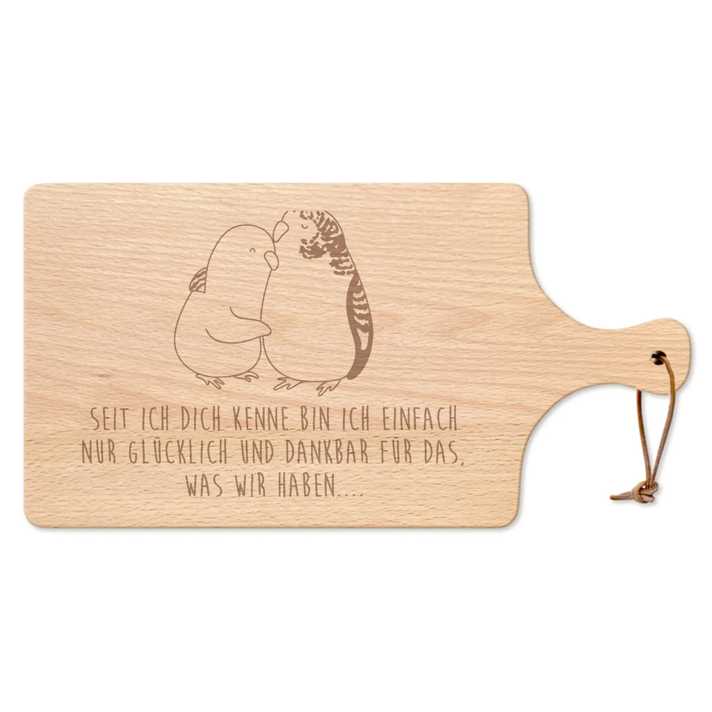 Cutting board with handle Parakeets in love Loving, Two, Together, Marriage, Proposal of marriage, Love gift, gift for her, gift for him, anniversary gift, birds, budgie, cuddling, trust, closeness