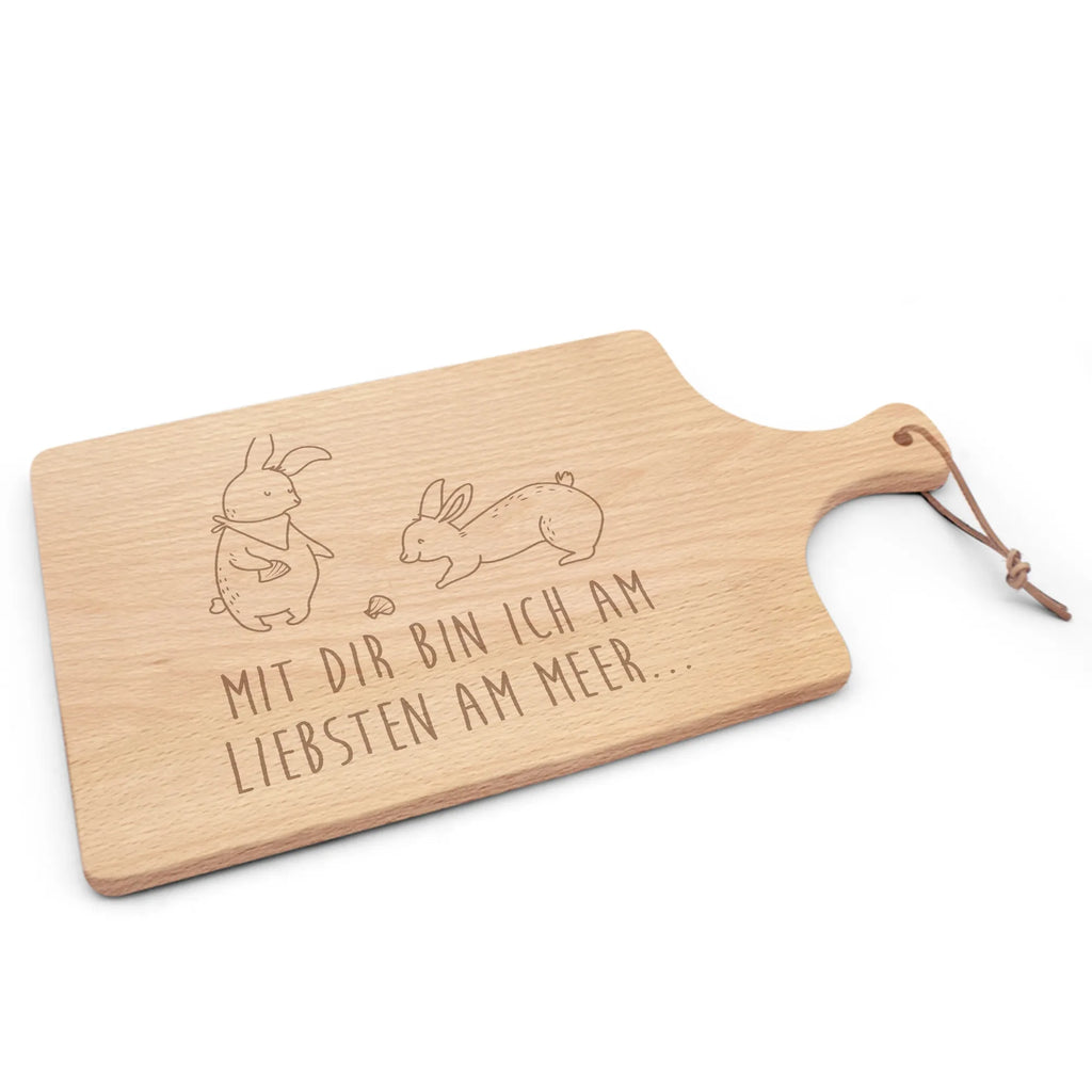 Cutting board with handle Bunnies with seashell Father's Day, Mother's Day, girlfriends, girlfriend, collecting shells, rabbits, best friend, shells