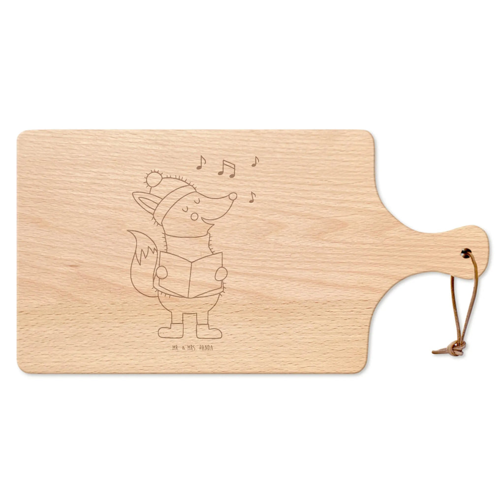 Cutting board with handle Fox Singer Christmas time, snow