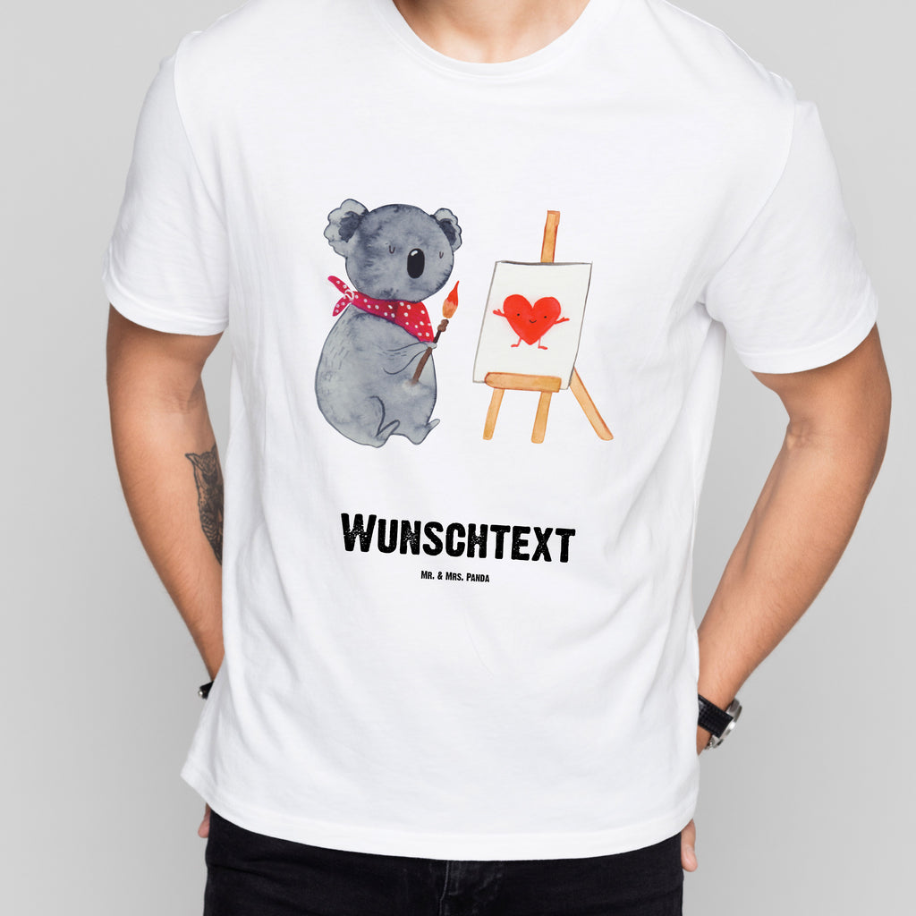 Personalisiertes T-Shirt Koala Künstler T-Shirt Personalisiert, T-Shirt mit Namen, T-Shirt mit Aufruck, Männer, Frauen, Koala, Koalabär, Liebe, Liebensbeweis, Liebesgeschenk, Gefühle, Künstler, zeichnen