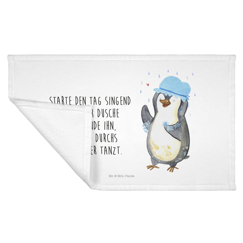 Handtuch Pinguin duscht Handtuch, Badehandtuch, Badezimmer, Handtücher, groß, Kinder, Baby, Pinguin, Pinguine, Dusche, duschen, Lebensmotto, Motivation, Neustart, Neuanfang, glücklich sein