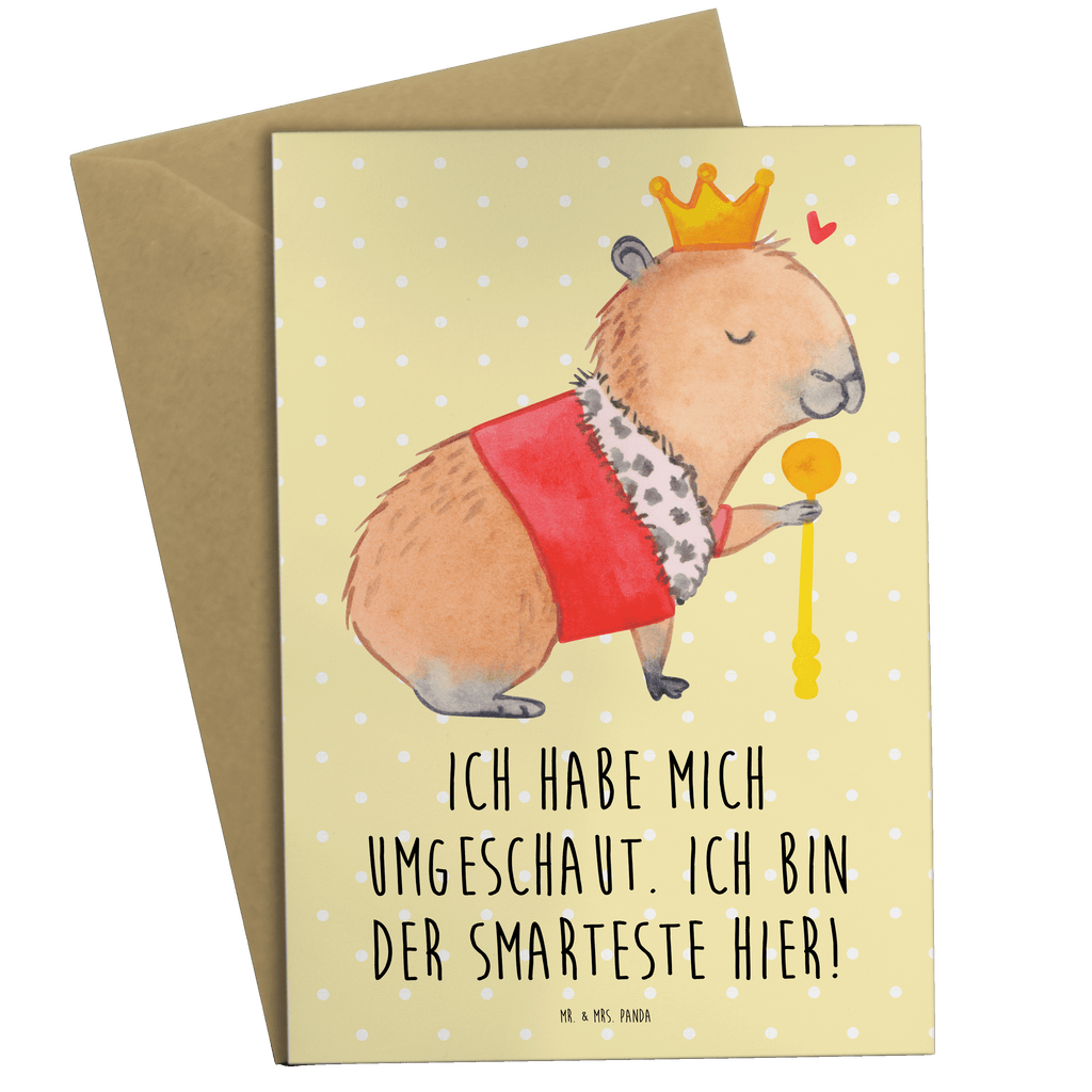 Grußkarte Capybara König Grußkarte, Klappkarte, Einladungskarte, Glückwunschkarte, Hochzeitskarte, Geburtstagskarte, Karte, Tiermotive, Gute Laune, lustige Sprüche, Tiere, Capybara, König