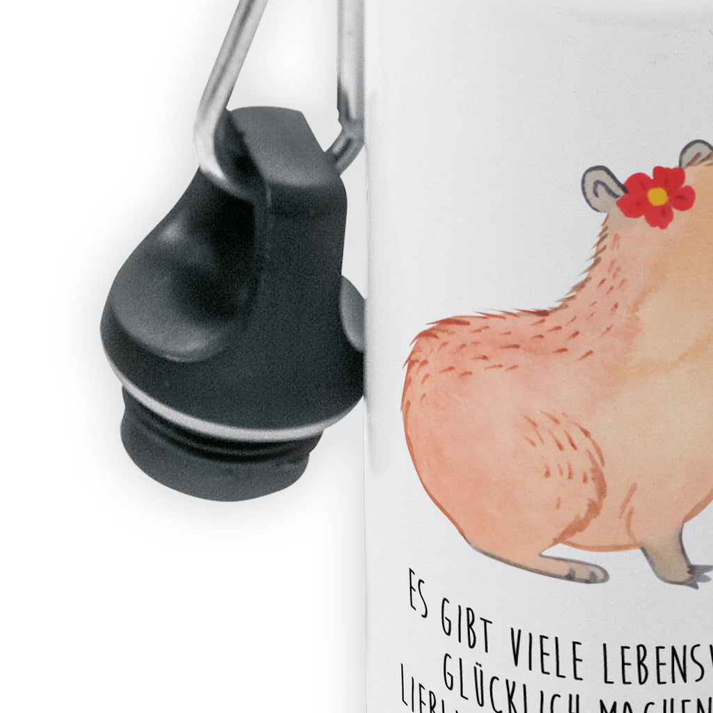 Kindertrinkflasche Capybara Blume Kindertrinkflasche, Kinder Trinkflasche, Trinkflasche, Flasche, Kinderflasche, Kinder, Kids, Kindergarten Flasche, Grundschule, Jungs, Mädchen, Tiermotive, Gute Laune, lustige Sprüche, Tiere, Capybara
