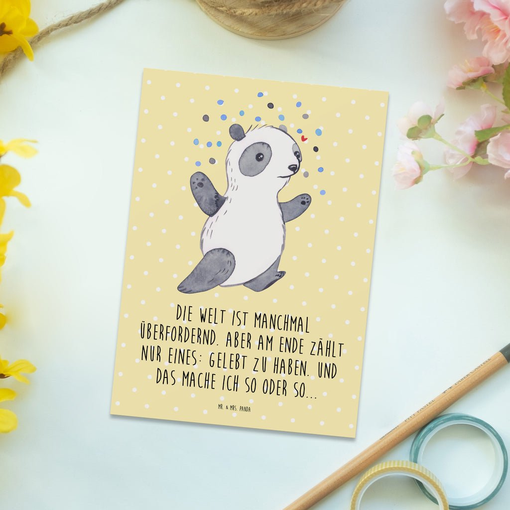 Postkarte Panda Bipolar Postkarte, Karte, Geschenkkarte, Grußkarte, Einladung, Ansichtskarte, Geburtstagskarte, Einladungskarte, Dankeskarte, Panda, bipolar, Bipolare Störung