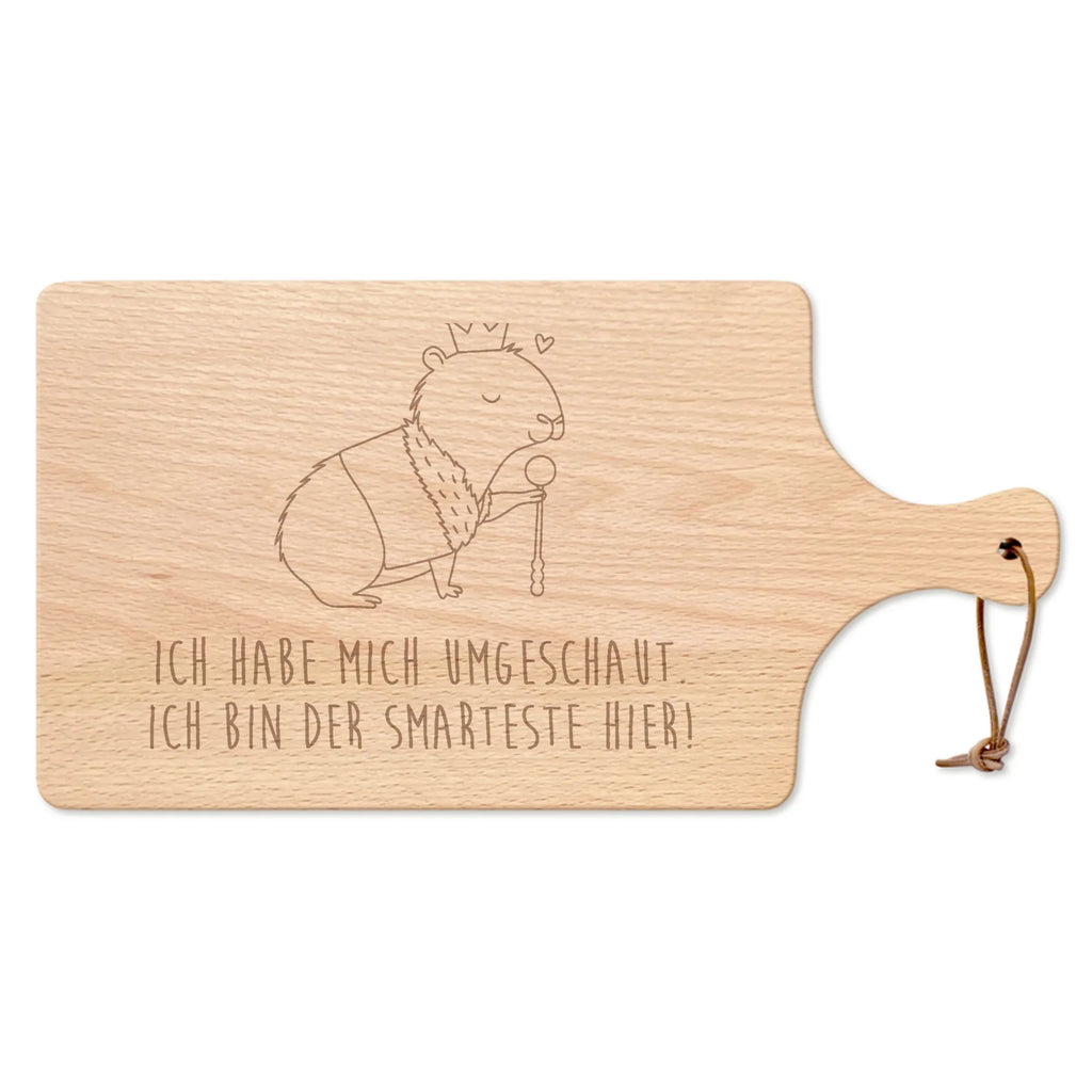 Cutting board with handle Capybara King card, gift ideas, gifts, small animals, cute, cute animal motives, hand drawn, funny sayings, good mood, special gifts, animal lover