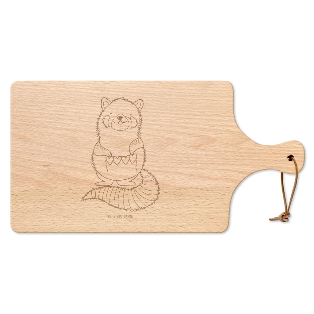 Cutting board with handle red panda card, gift ideas, gifts, small animals, cute, cute animal motives, hand drawn, funny sayings, good mood, special gifts, animal lover, favourite person, darling, heart, red