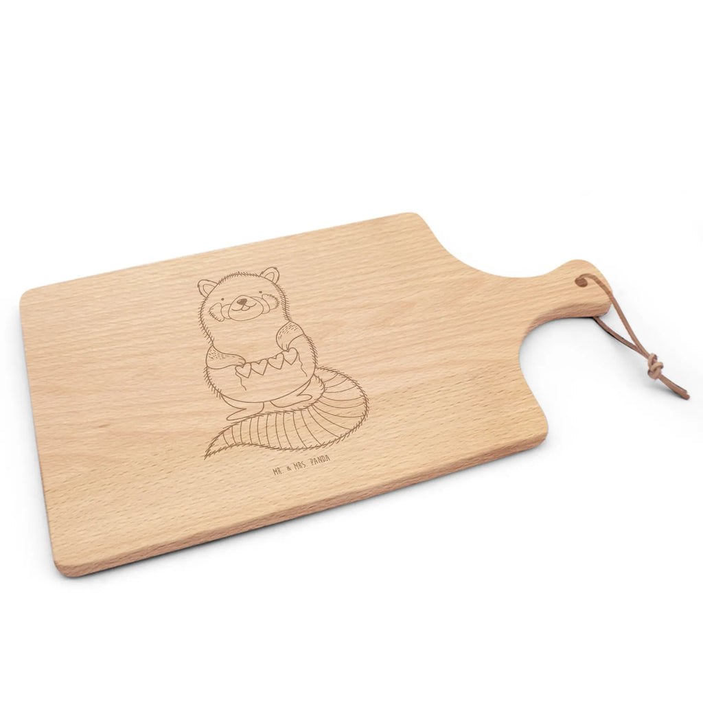 Cutting board with handle red panda card, gift ideas, gifts, small animals, cute, cute animal motives, hand drawn, funny sayings, good mood, special gifts, animal lover, favourite person, darling, heart, red