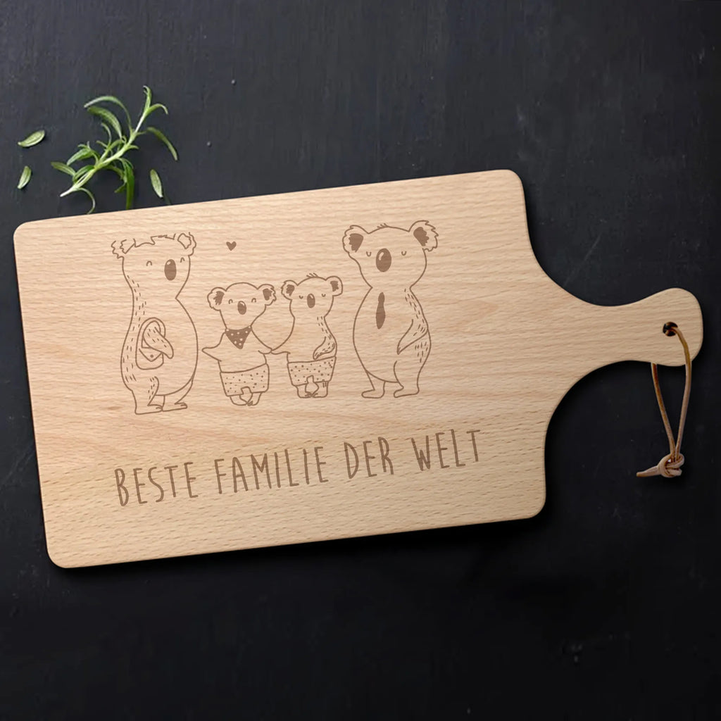 Bamboo chopping board Koala family with two kids Father's Day, Mother's Day, best family, koala bear, family life, family time, koala family, favourite family