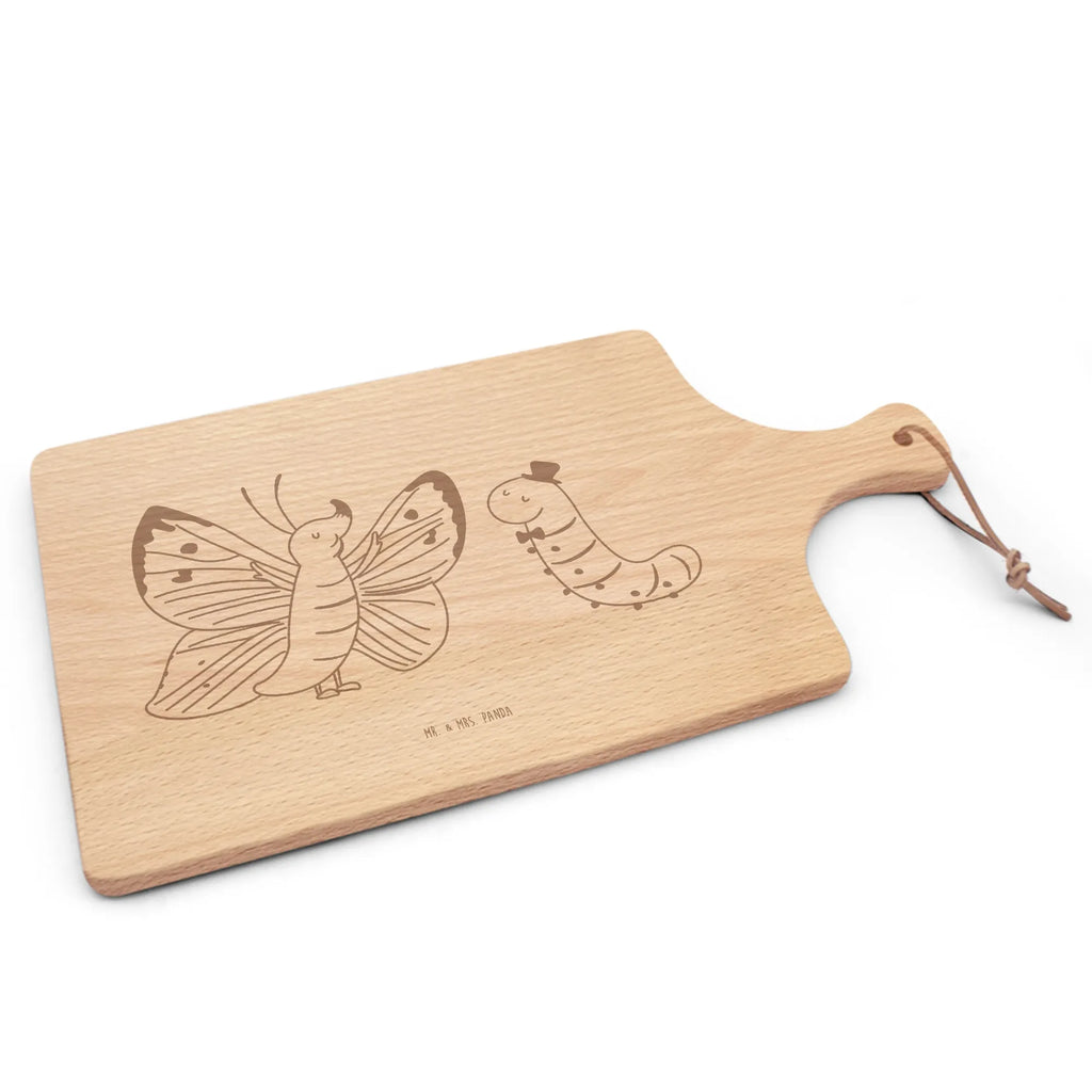 Cutting board with handle Caterpillar butterfly card, gift ideas, gifts, small animals, cute, cute animal motives, hand drawn, funny sayings, good mood, special gifts, animal lover, growing up, beauty, hat, Caterpillar, butterfly, lemon butterfly, cocoon, development