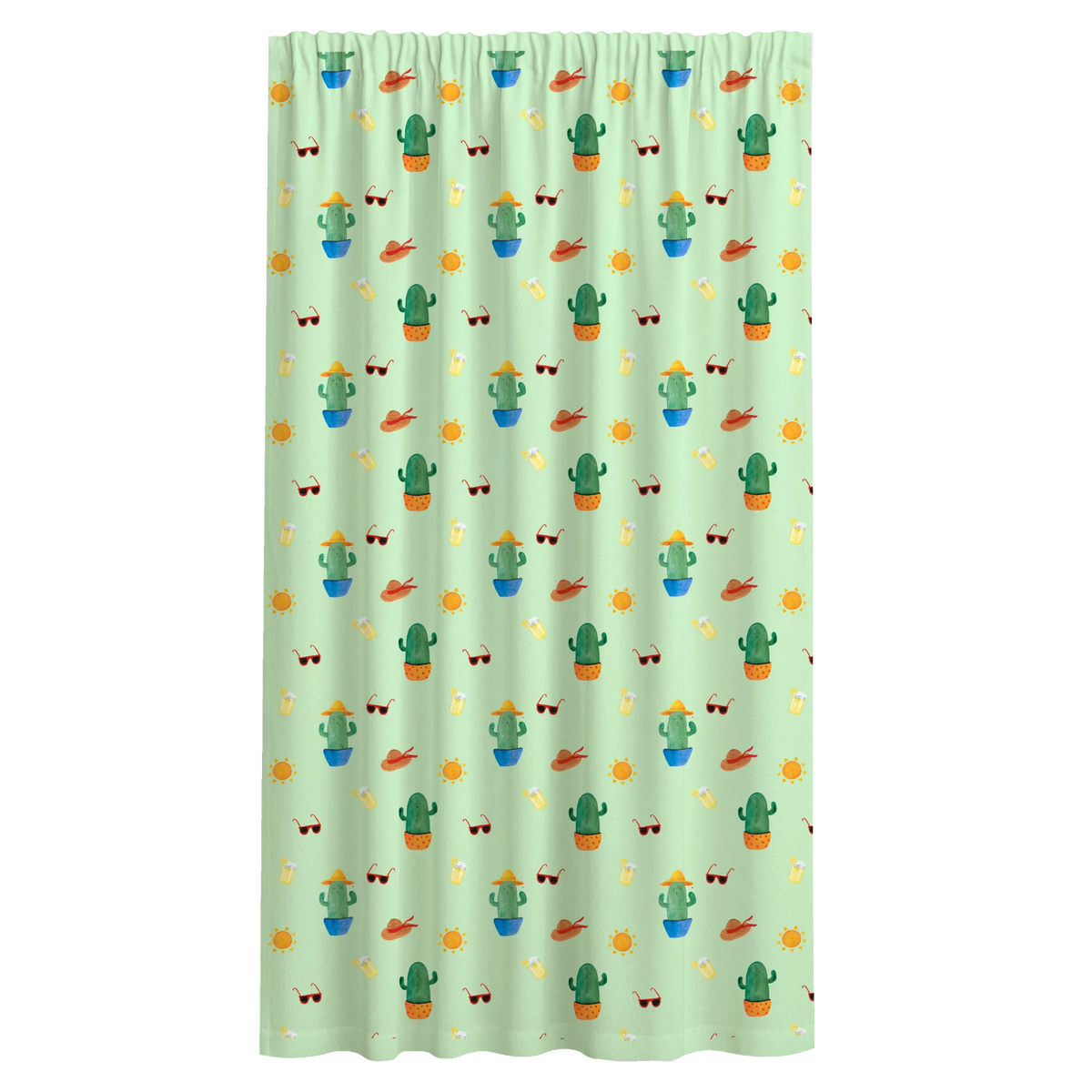Vorhang Kaktus Sonne Muster Flächenvorhang, Seitenschal, Stoffvorhang, Vorhang Schal, Gardine, Baumwollvorhang, Gardinenschal, Vorhang, Schiebevorhang, Kakteen, Kaktus, Ehebruch, Scheidung, Sonne, Freundin, Glück, Liebeskummer, Liebe Kaktusliebe, glücklich, Motivation, Geschenkidee, Neustart, Liebeskummer Geschenk, Trennung, Sonnenschein