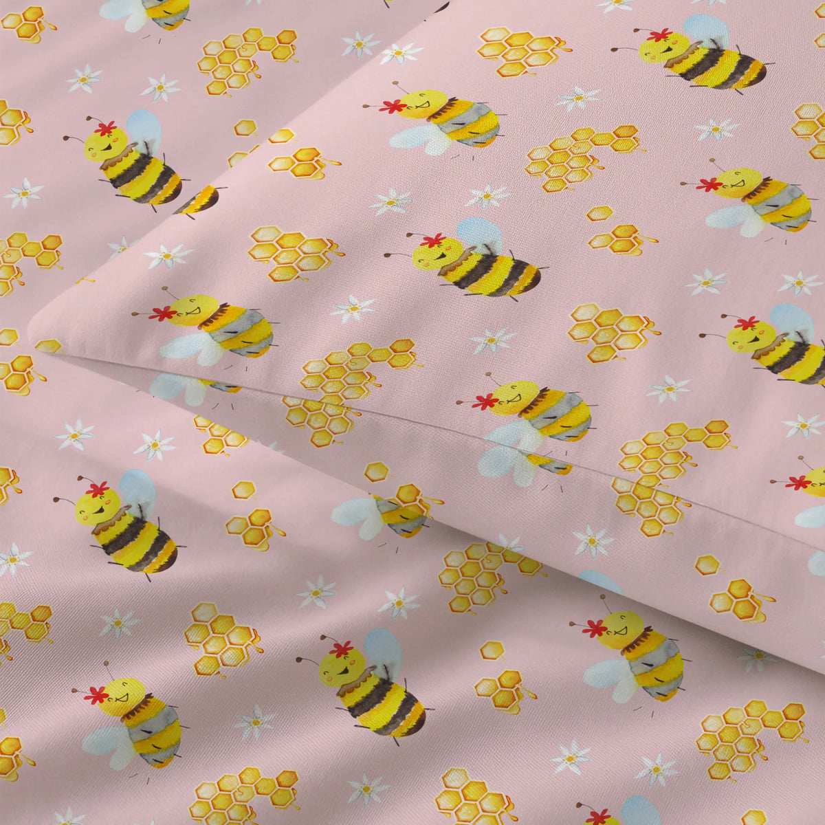 Bettwäsche Biene Happy Muster Kissenbezug, Bettwäsche Satin, Bettbezug, Baumwoll-Satin Bettwäsche, Bettzeug, Bettwäsche, Deckenbezug, Bettwäsche Set, Bettwäschegarnitur, Kuschelbettwäsche, Baumwollbettwäsche, Bettwäsche Baumwolle, Kissenhülle, Bettdeckenbezug, Baumwoll Satin, Biene, Wespe, Hummel