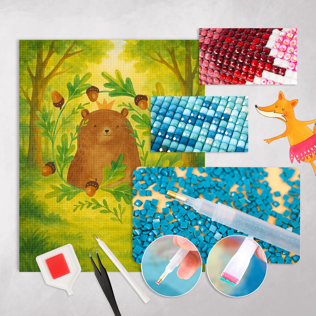 Diamond Painting bear king Design teddy bear, cuddly toy, Father's Day, best daddy, world best daddy, Father, Daddy Bear