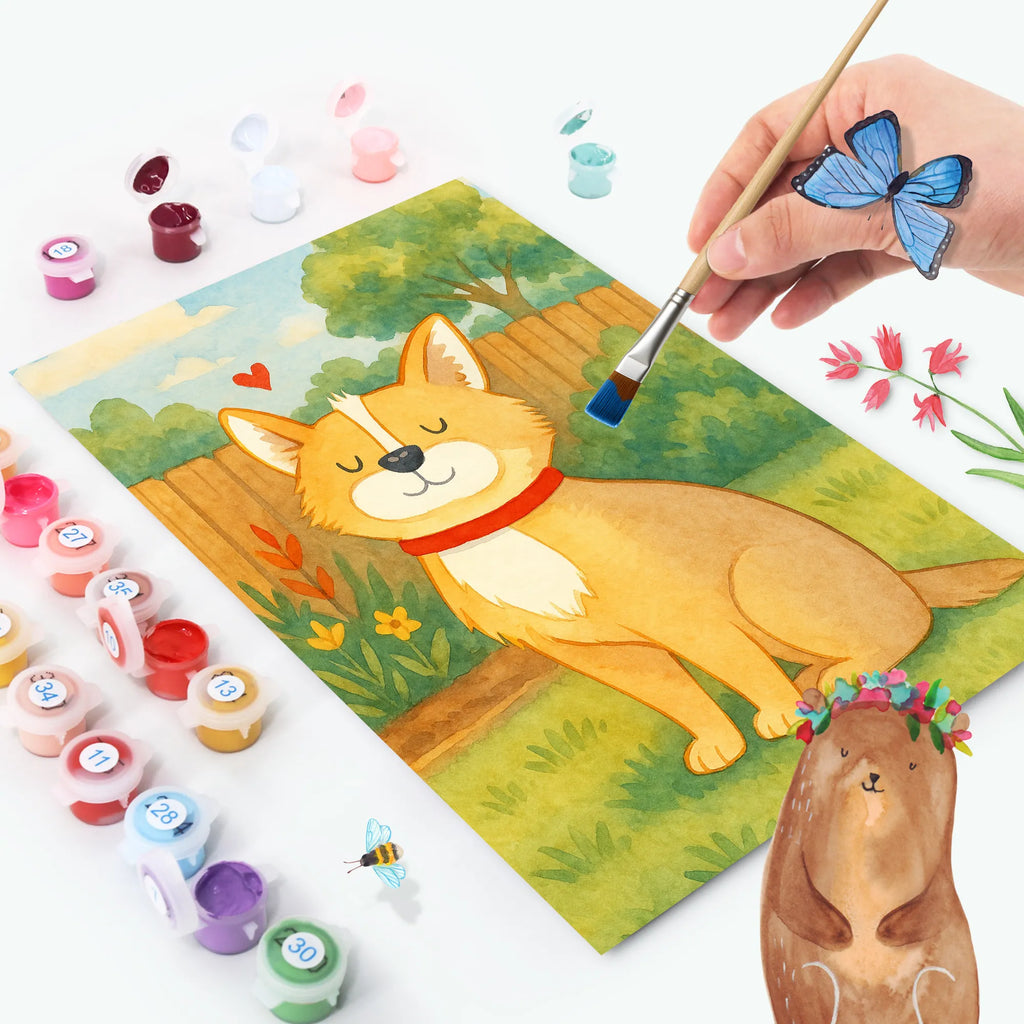 Malen nach Zahlen Hund Glück Design malset, diy set, kreativ set, Malen nach Zahlen, malen nach zahlen set, leinwand malset, zahlenbilder, Hund, Tierliebhaber, Haustier, Hundemotiv, Sprüche, Hunderasse, Hundebesitzer, Corgie, Spruch, Hundeliebe, Liebe, Hundemama