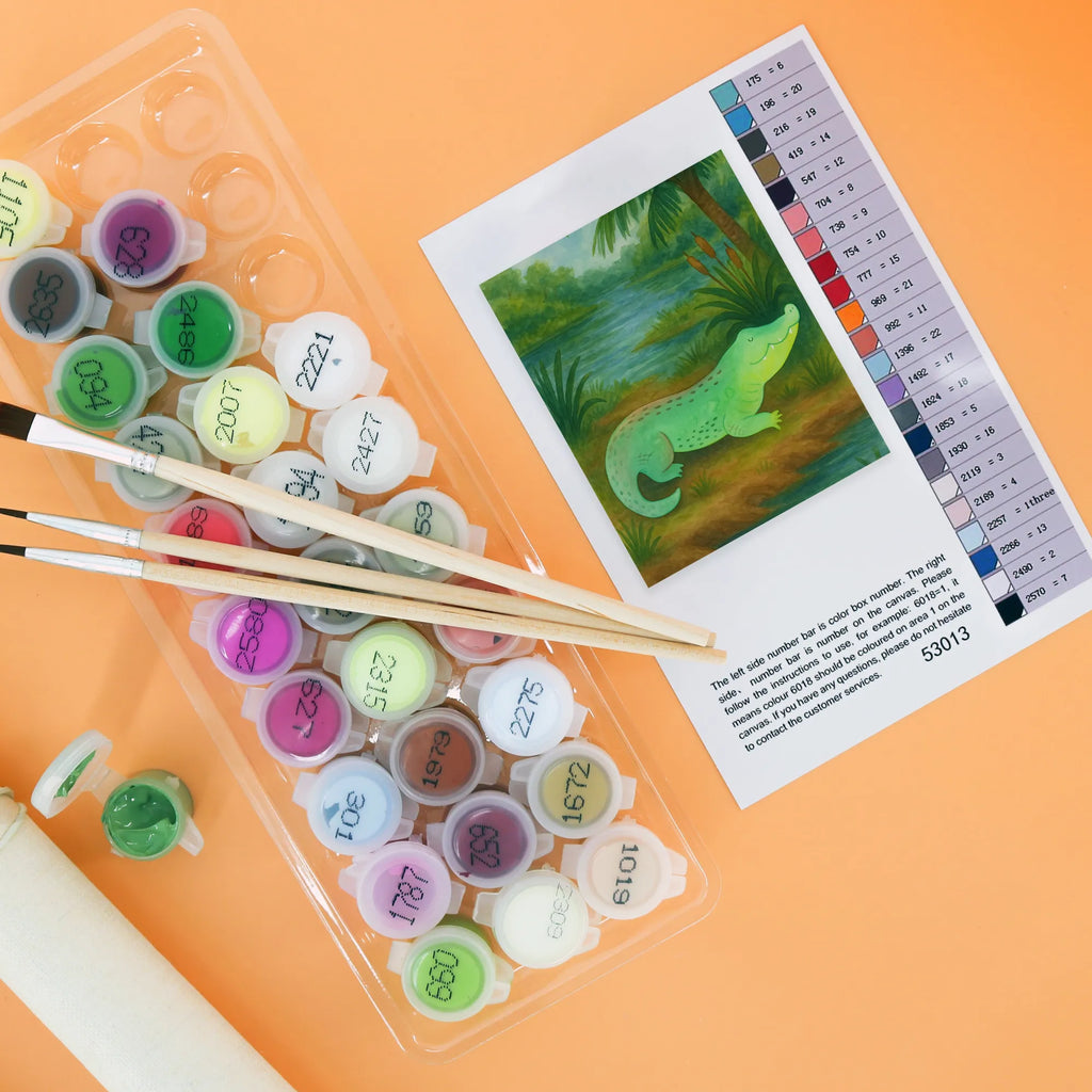 Malen nach Zahlen Krokodil Design diy set, malset, zahlenbilder, malen nach zahlen set, kreativ set, leinwand malset, Malen nach Zahlen, Urlaub, Meer, Meerestiere, Krokodil, Beste Freundin, Spontan sein, Krokodile, Verrückt sein, Reiselust, Lieblingsmensch, Freundin, Abenteuerlust