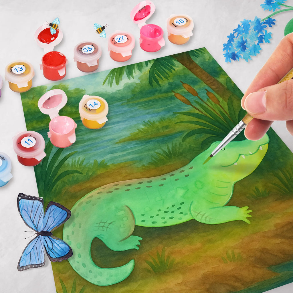 Malen nach Zahlen Krokodil Design diy set, malset, zahlenbilder, malen nach zahlen set, kreativ set, leinwand malset, Malen nach Zahlen, Urlaub, Meer, Meerestiere, Krokodil, Beste Freundin, Spontan sein, Krokodile, Verrückt sein, Reiselust, Lieblingsmensch, Freundin, Abenteuerlust