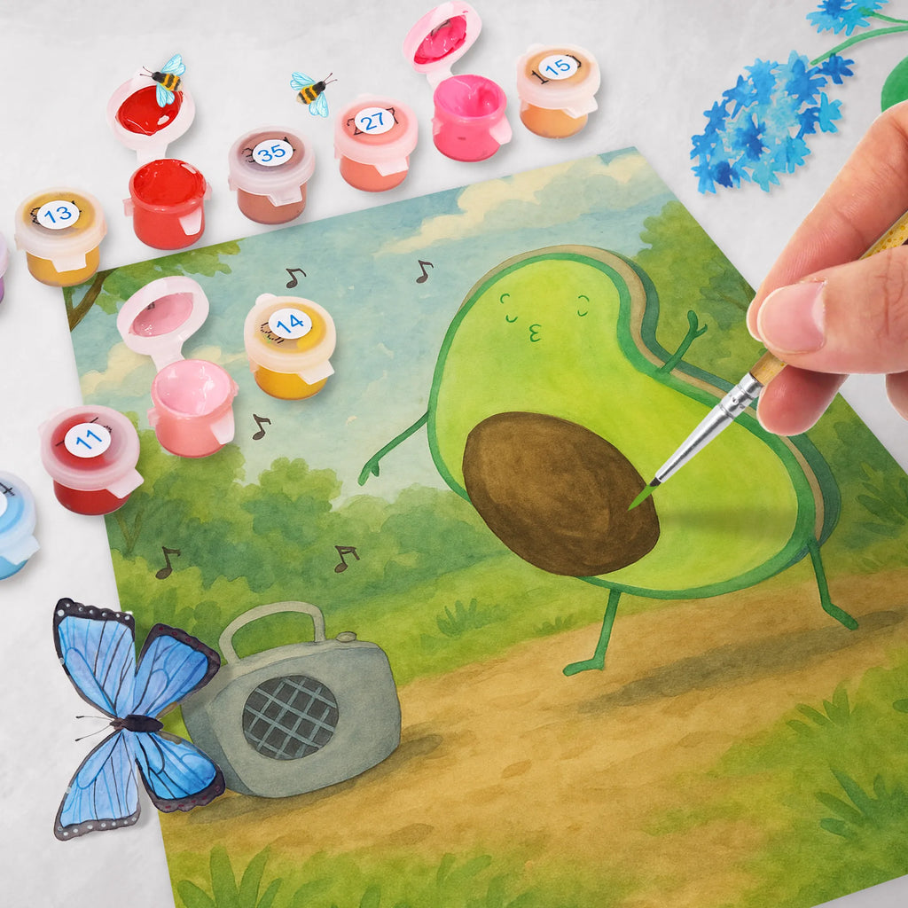 Malowanie według numerów Awokado tańczyć Design Awokado, Warzywa, Wegan, Zdrowy