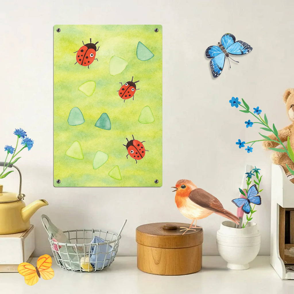Malen nach Zahlen Metallschild Marienkäfer Design Design Baseln, Malen nach Zahlen, Muster, Niedlich, Verspielt, Grüne Punkte, Marienkäfer, Aquarell