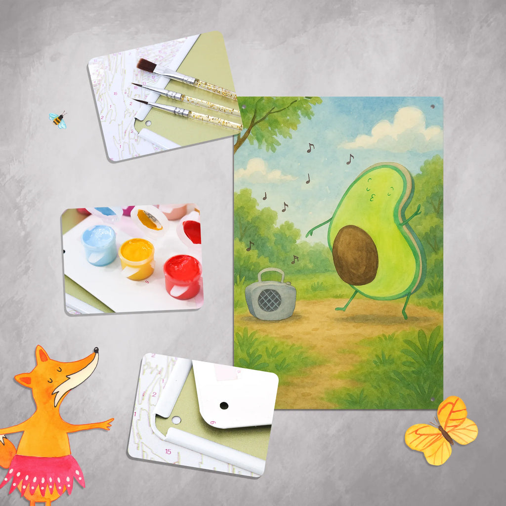 Paint by Numbers Metal Sign avocado Dance Design vegetables