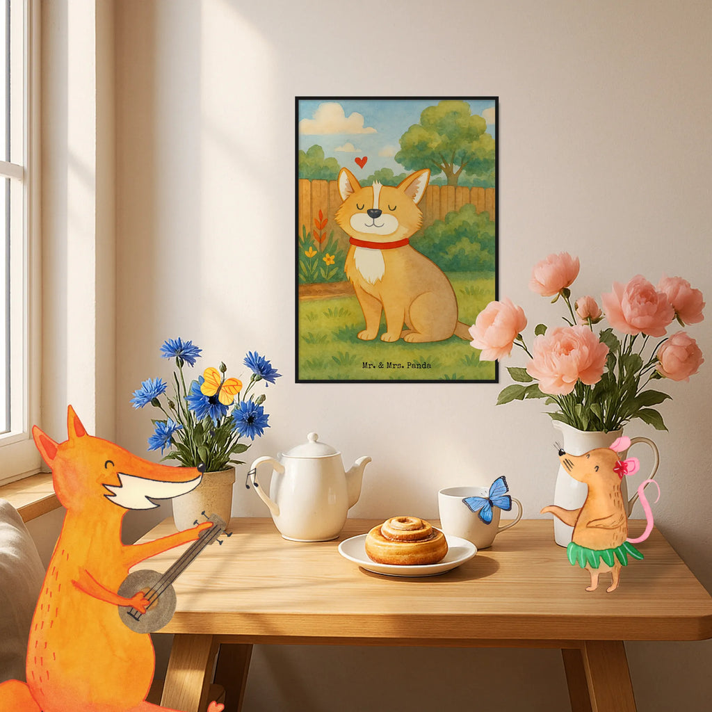 Poster Hund Glück Design Wandschmuck, Wandbild, Plakat, wanddruck, wanddeko, Wandposter, kunst für die wand, Bild, wandkunst, kunstposter, grafikposter, Mr. & Mrs. Panda Poster, Deko Bild, Wanddeko Bild, drucke, Posterdruck, Bild für Wand, Wanddekoration, Kunstdruck, Designposter, Poster, kunstdruck poster, Haustier, Hund, Tierliebhaber, Sprüche, Hunderasse, Hundebesitzer, Hundemotiv, Spruch, Hundemama, Corgie, Liebe, Hundeliebe