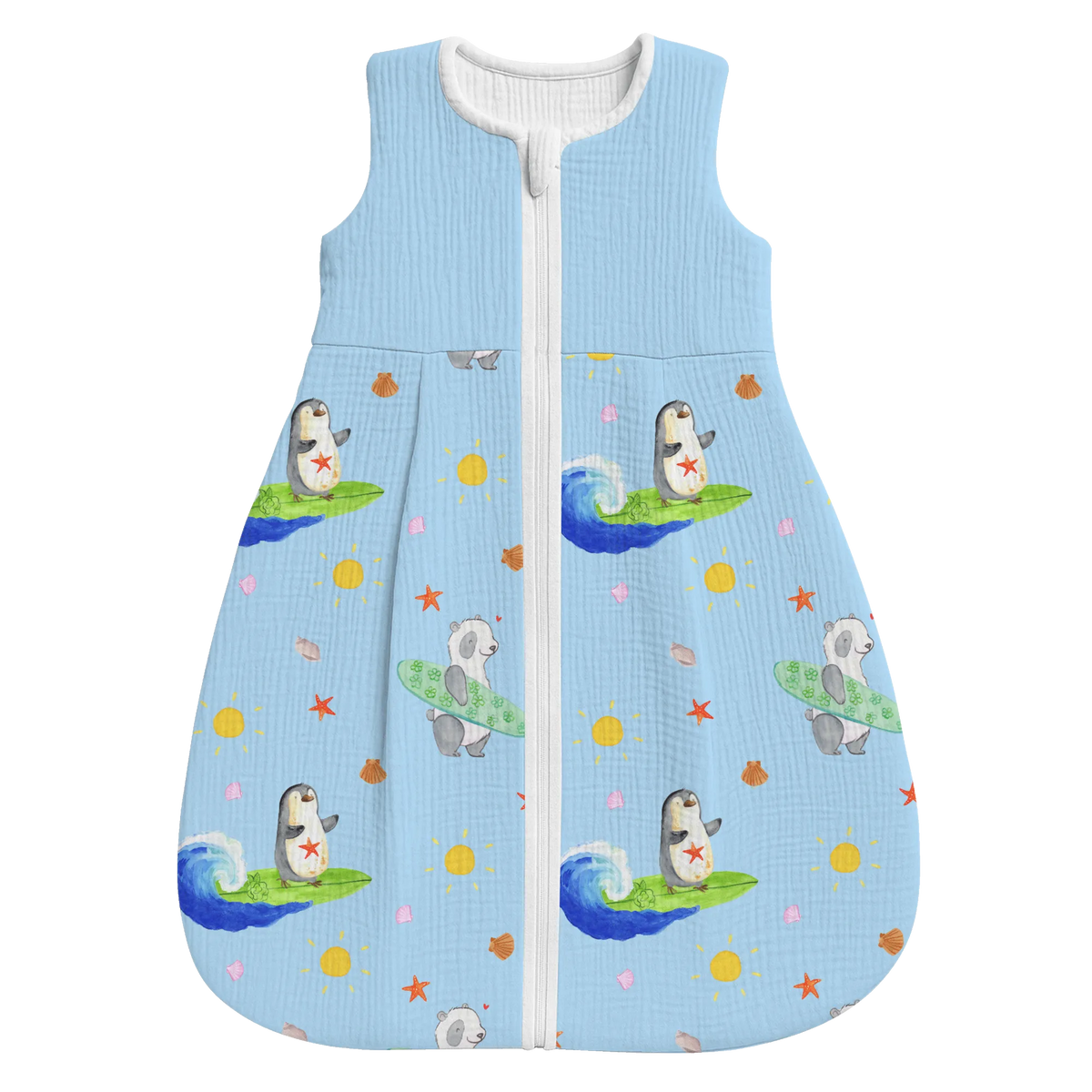  Pingwin surfista Schlafsack Baby, Babyschlafsack, Pinguin, Pinguine, Surfer, Wellen Reiten, Hawaii, Wellen, Surfen, Urlaub, Portugal