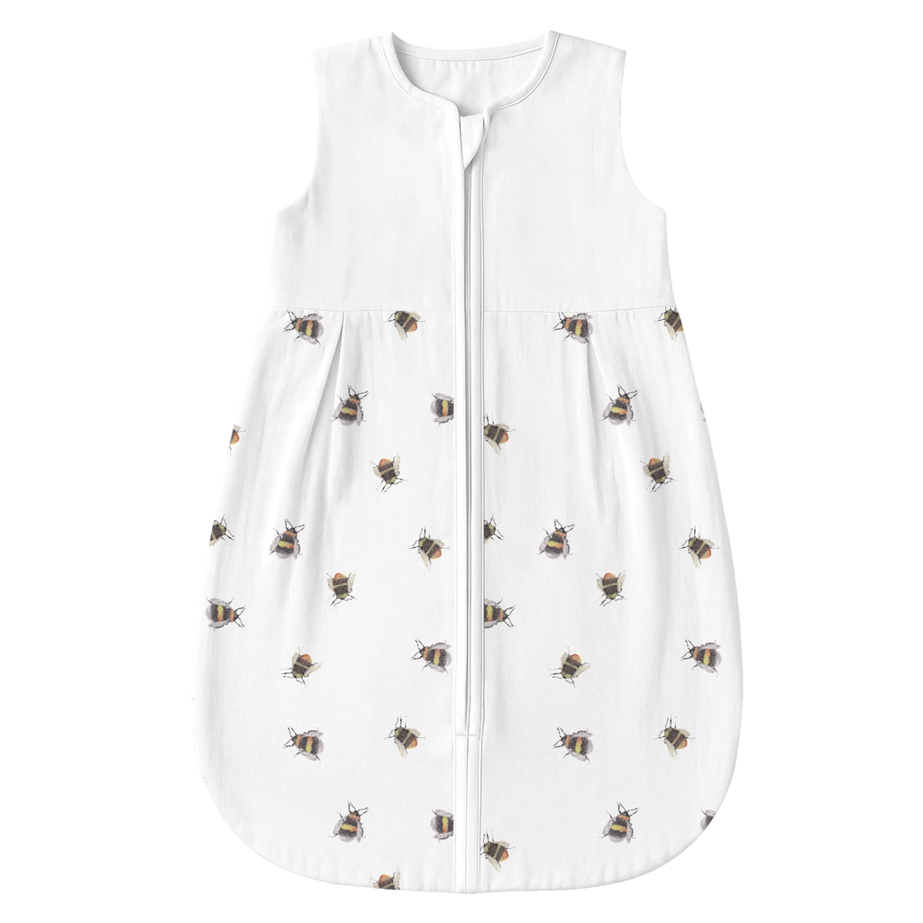 Schlafsack Baby Hummel flauschig Muster, Blume, Biene, Natur