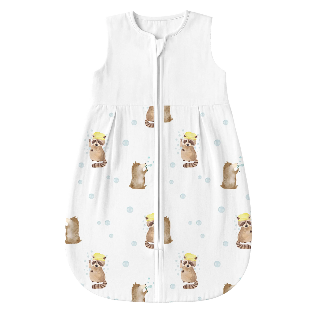 Schlafsack Baby Waschbär Muster, Plan, Waschen, Seifenblasen, Fröhlich
